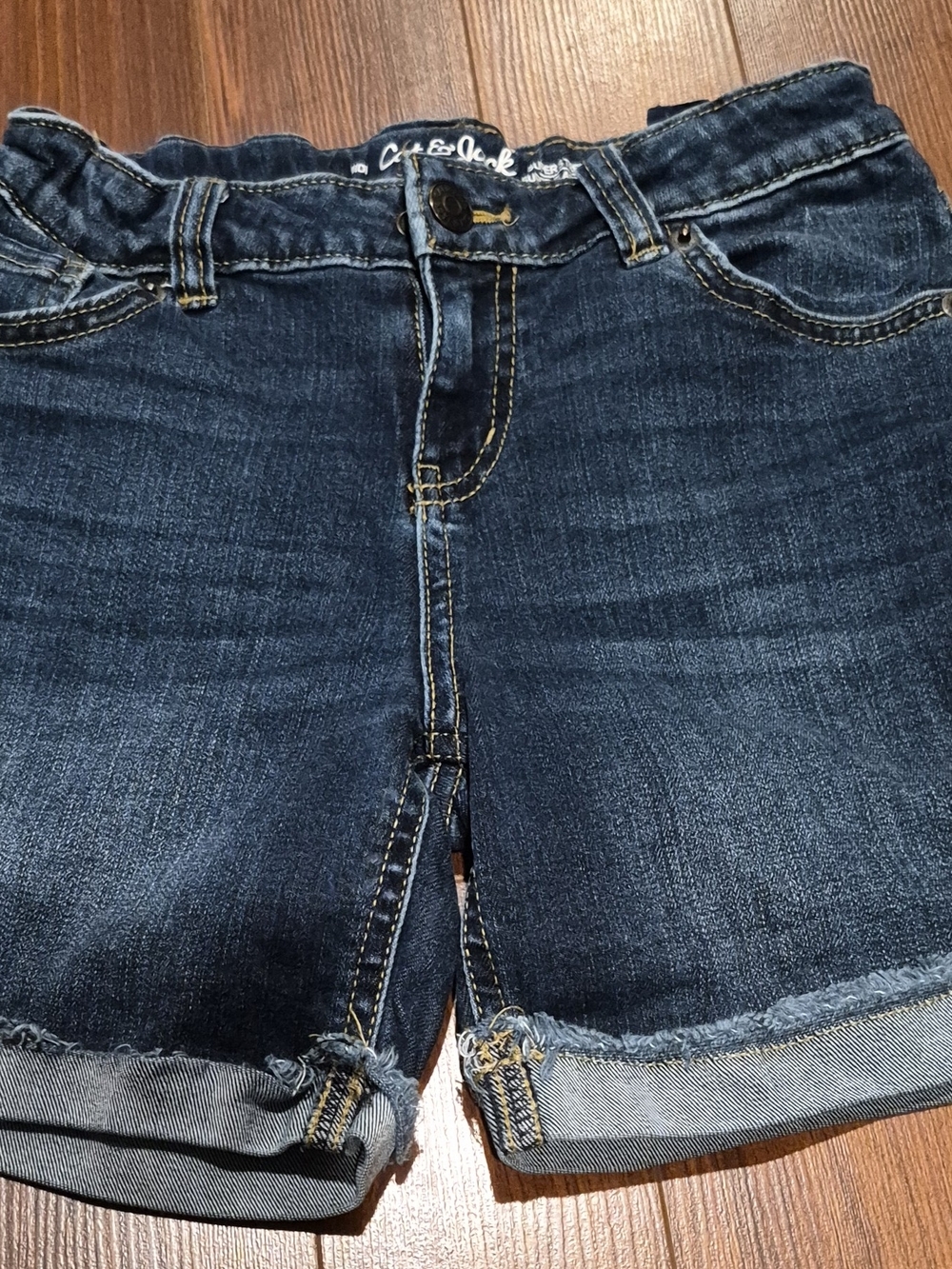 Cat & Jack Dark Wash Denim Shorts - Dark Blue
